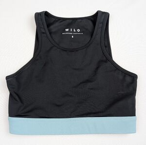 WILO Australia Sports Bra Size Small Black Teal W Pads